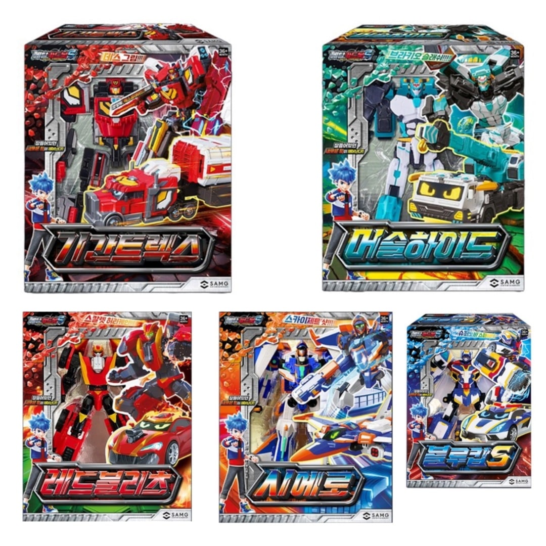 メタルカードボット S/シーズン2/5種ロボットセット/ギガントレックス/マッスルハイド/ブルーコップ S/レッドブリッツ/シエーロ/変身ロボット/韓国ロボット/フィギュア/新型/正品/2024