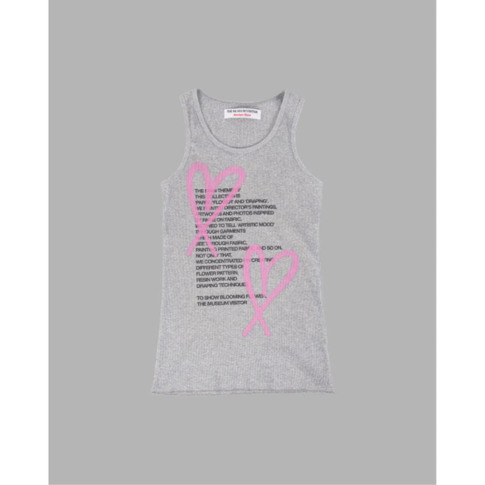 THE MUSEUM VISITOR HEART PRINTED SLEEVELESS GREY 14327