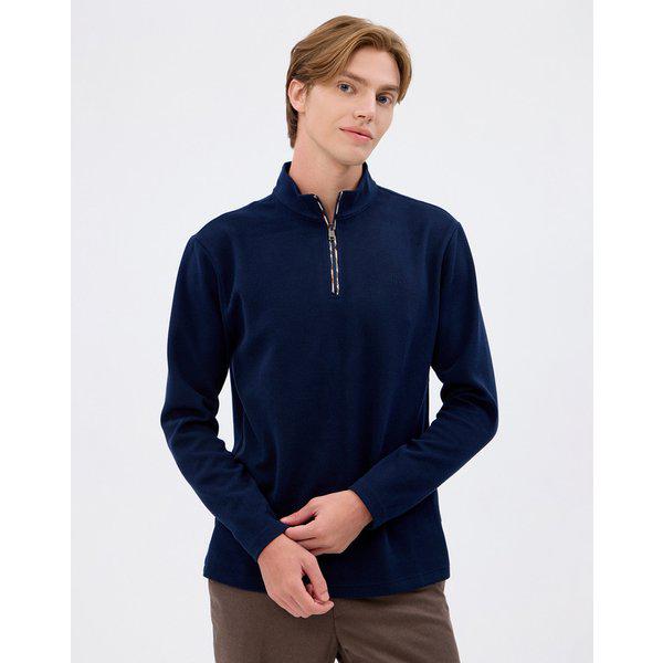 [24FW] [定番] ネイビーロゴ刺繍ハーフジップTシャツ WMTS4DU03N2