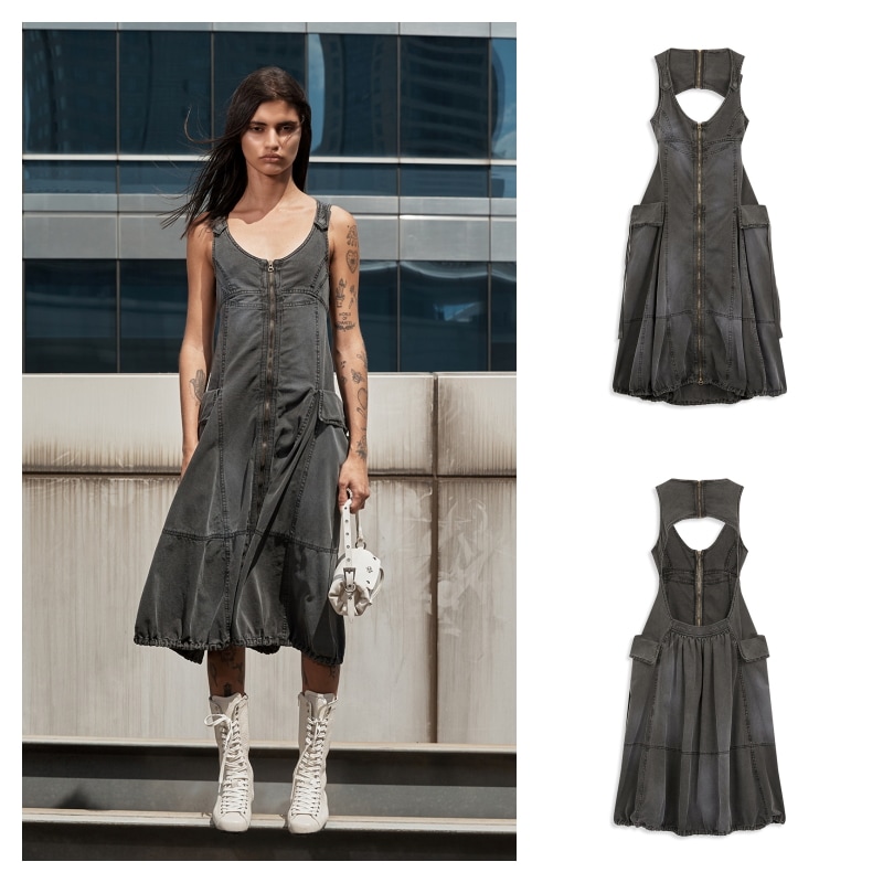 【OPEN Yy】 FIELD POCKET ZIP DRESS : CHARCOALその他 ワンピース・ドレス