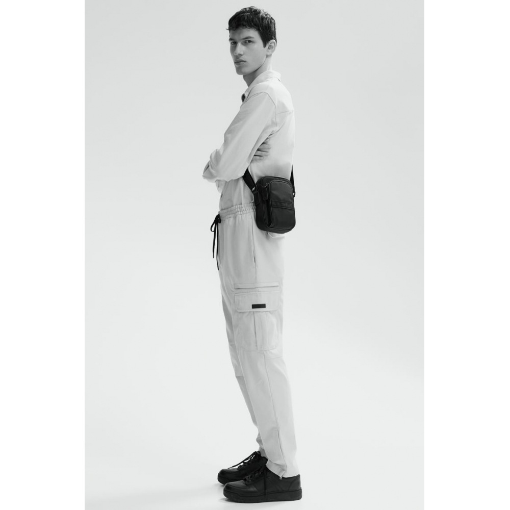 H&M スリムフィットカーゴパンツライトグレー