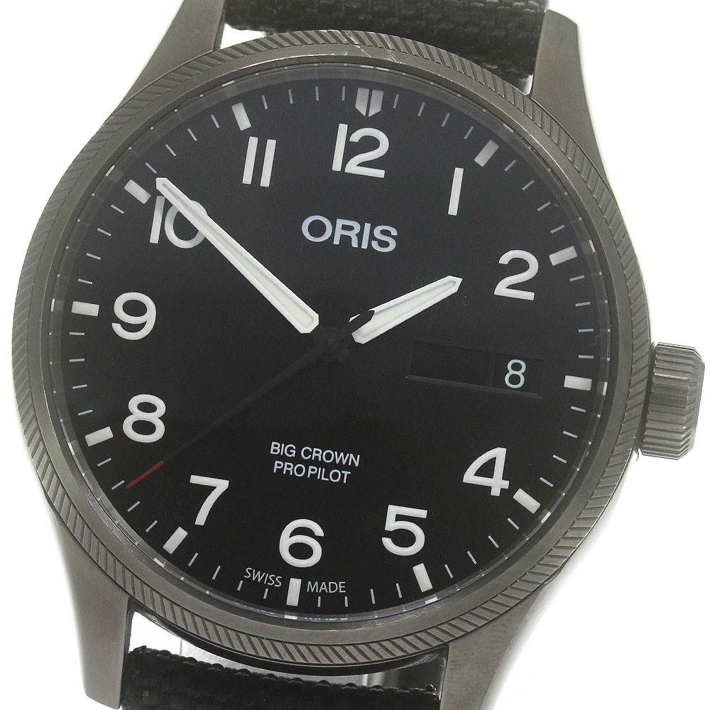 訳あり オリス ORIS 01 752 7698 4264 ビッグクラウン プロパイロット ビッグデイデイト 自動巻き メンズ 箱・保証書付き_869976【中古】