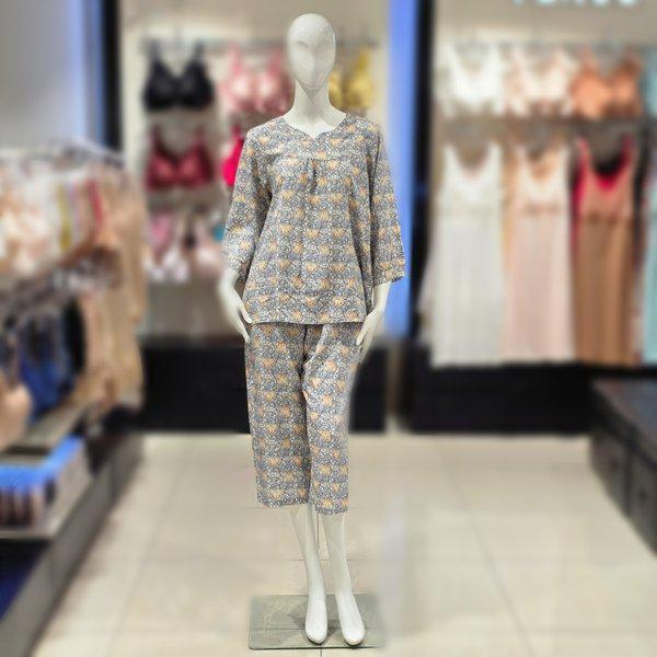 レーヨン（インゲン）幾何学花柄ルームウェア（veps04ws）_s