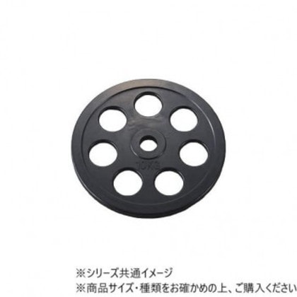 ダンノ(DANNO) 穴付ラバーバーベルプレート 10kg(穴Ф51mm) D5873