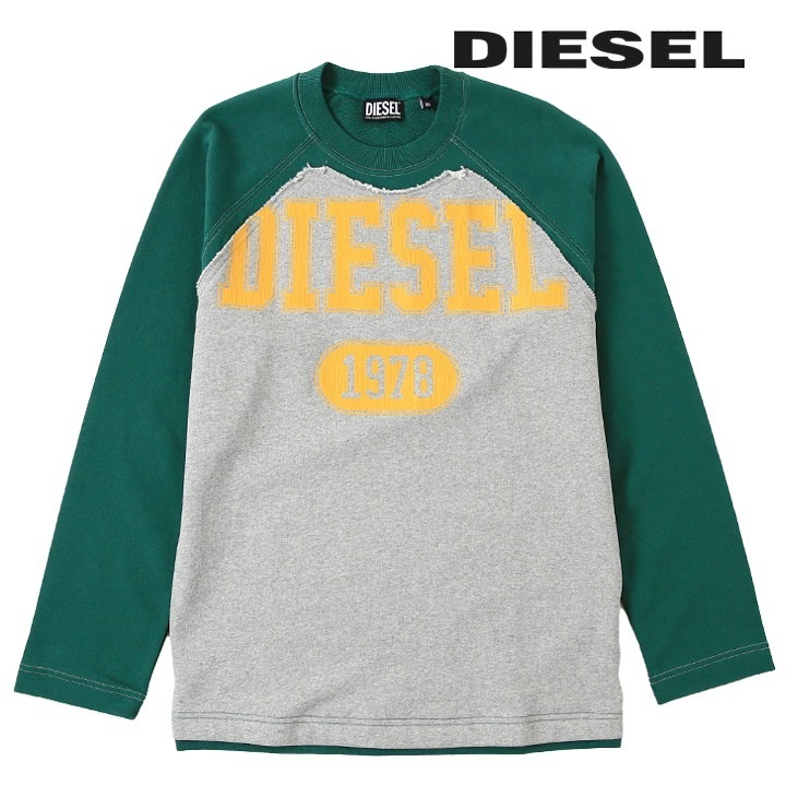 スウェットシャツ トレーナー メンズ S-RAGLEN ロゴクラックプリント ラグランスリーブ die-m-t-f4-3c0