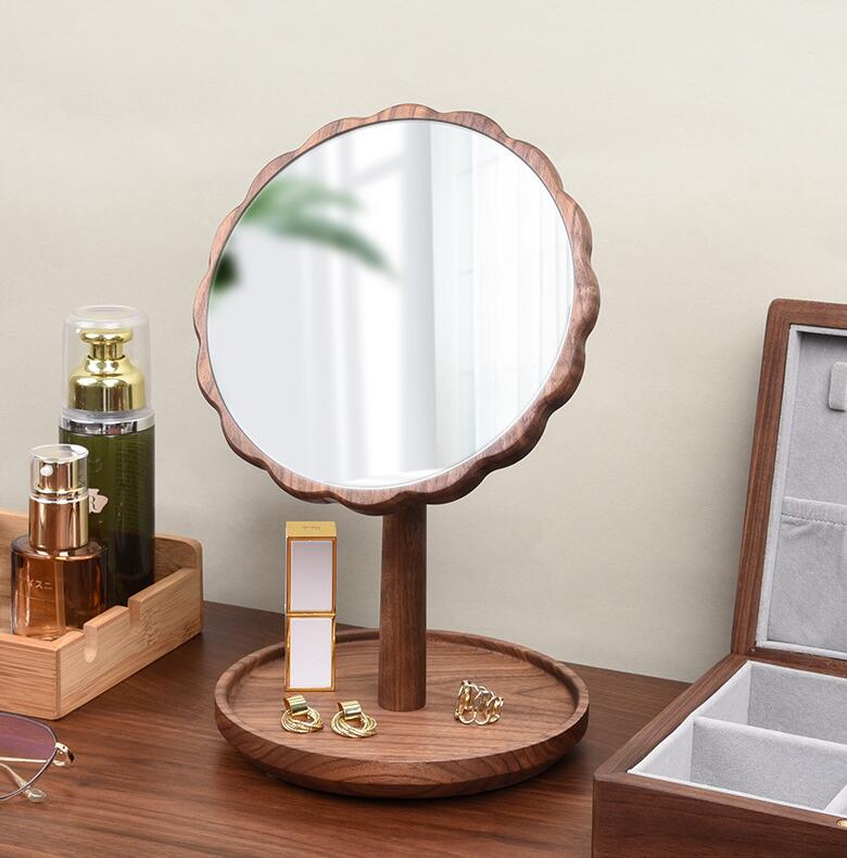 注目商品卓上ミラー 丸ミラー 鏡 卓上鏡 木製 デスクミラー 角度調節 シンプル ミラー メイク 回転式 母の日 ギフト プレゼント お祝い 化粧鏡 ホテル 旅館 業務用 テーブルミラー メーキャップ