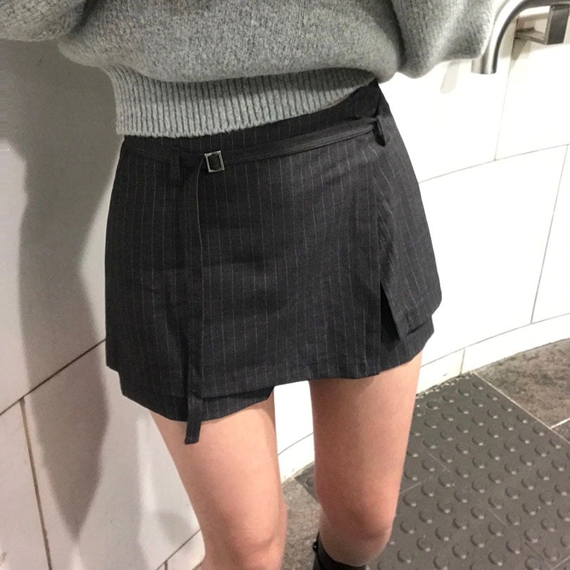 リッツストライプ巻きスカパンツ sk1138