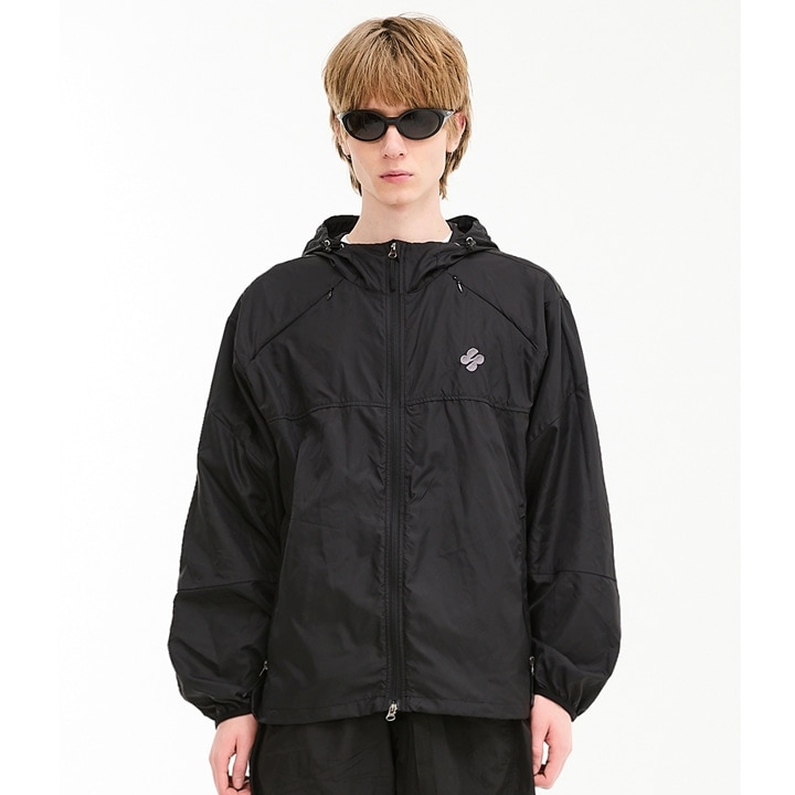 Cut-off sheer windbreaker jacket BLACKジャンパー・ブルゾン