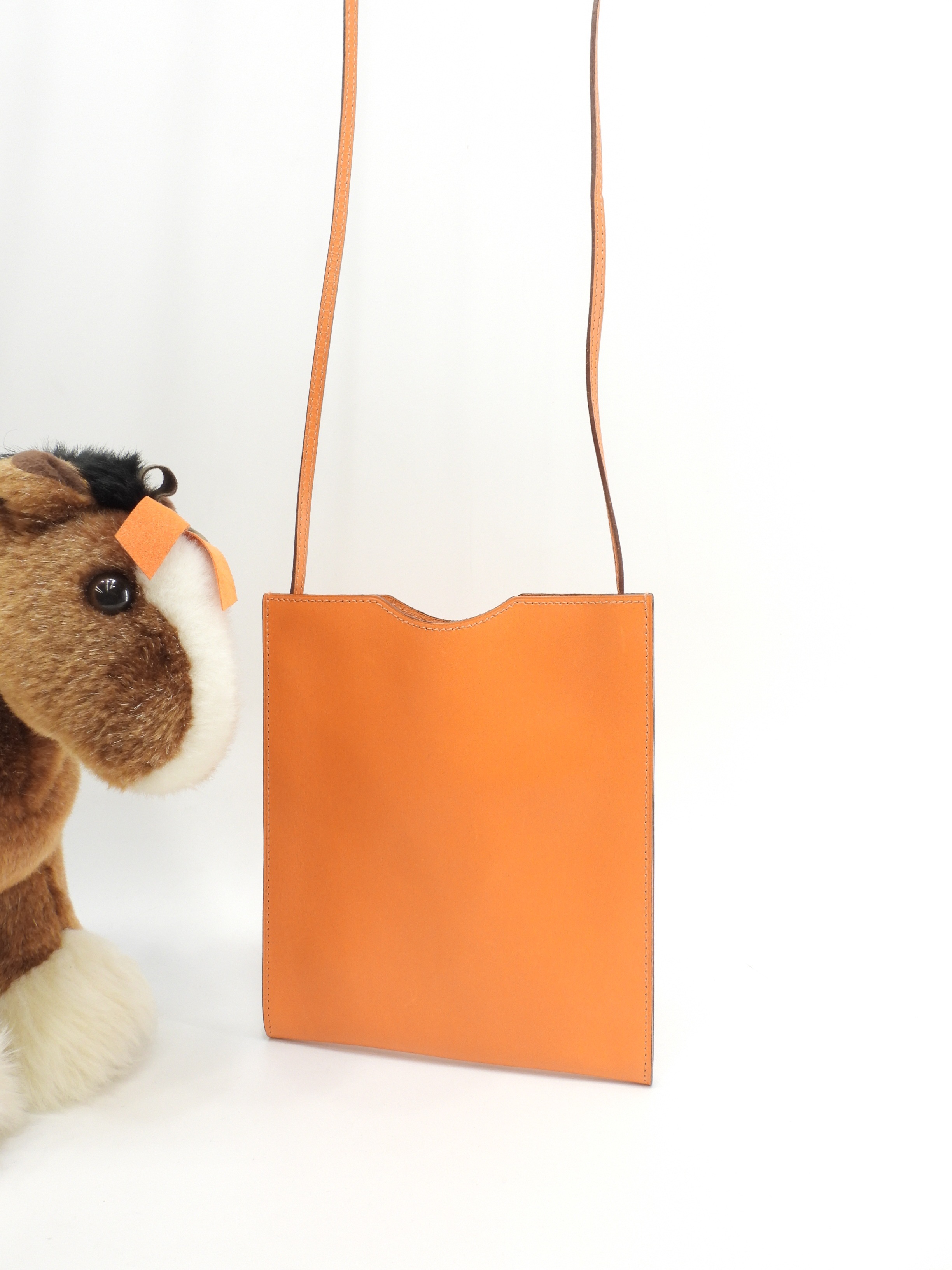 オニメトゥ ボックスカーフレザー 橙 ポシェット クロスボディバッグ 美品@F 2