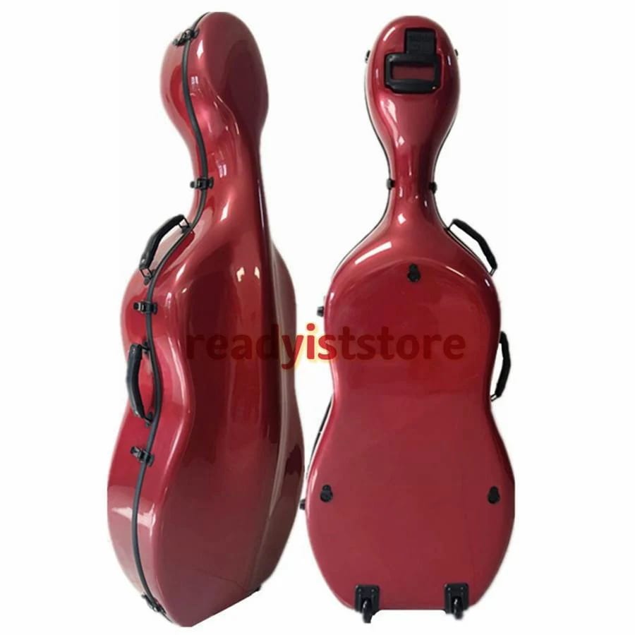 セロケースチェロ ケース4/4 チェロ ハード ケース超軽量カーボン ファイバー チェロ ケース旅行用の防水耐圧ホイール付き飛行機の委託ダブルショルダー