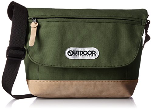 [アウトドアプロダクツ] ショルダーバッグ クラシック ミニ フラップ ナイロン スウェード合皮 グリーン