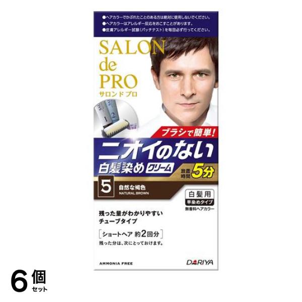 無香料ヘアカラー メンズスピーディ 白髪用 5 自然な褐色 1組入 6個セット