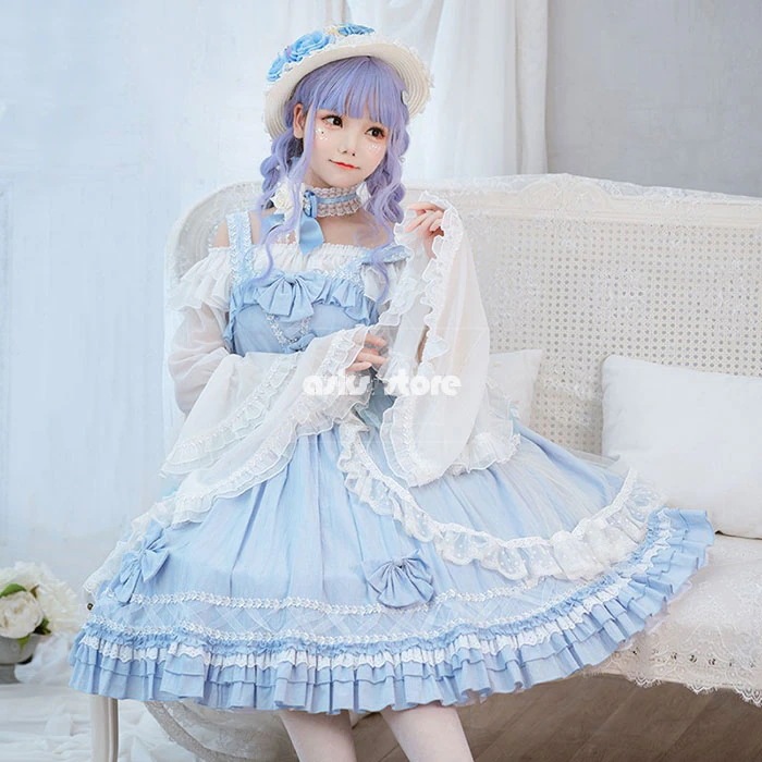 2025新作入荷 ロリータ ワンピース キャミソール コスプレ ゴスロリ メイド服 ハロウイン コスチューム 仮装 衣装 レース ネックレス 帽子 可愛い キャミワンピ アニメ レディース コスプレ衣