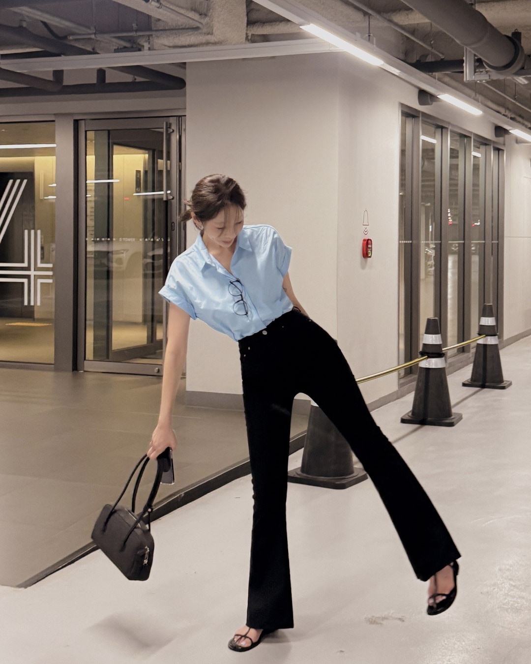 ソイブーツカット コットンパンツ韓国ファッション レディース