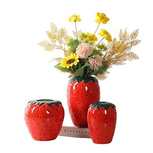 イチゴ陶磁器を模した花瓶果物の造形北創意簡約ドライフラワー生け花居間飾り