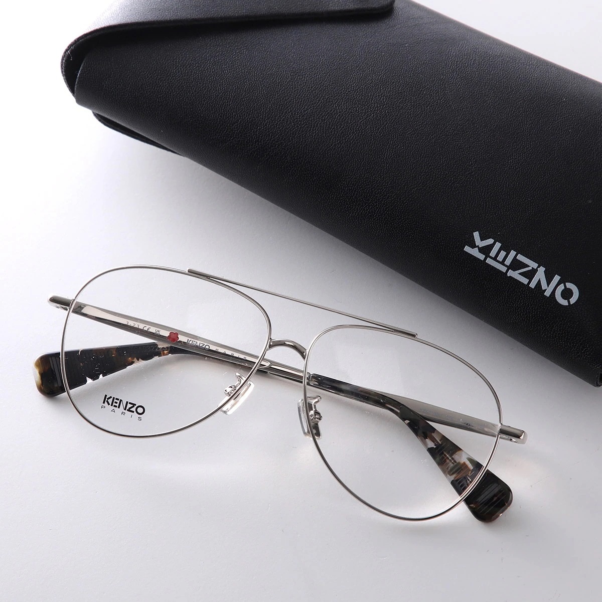 KENZO ケンゾー メガネ KZ50190U メンズ ティアドロップ型 メタルフレーム 細フレーム ダブルブリッジ クリングスタイプ フルリム アイウェア 016