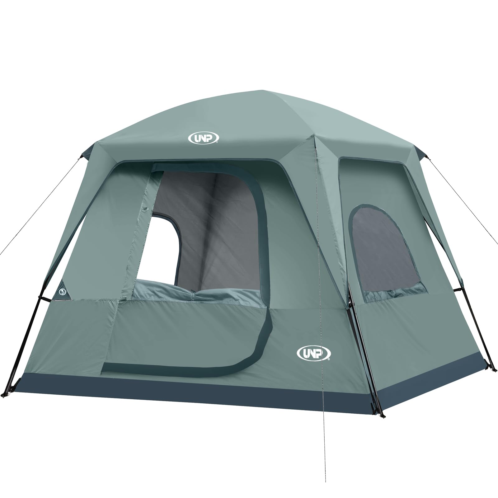 UNP キャビンテント 4人用 大空間 キャンプテント 簡単設営 防水加工&上部レインフライ付き 組み立て式 収納袋付き 登山/花見/防災用 サイズ :243cm×213cm×182cm