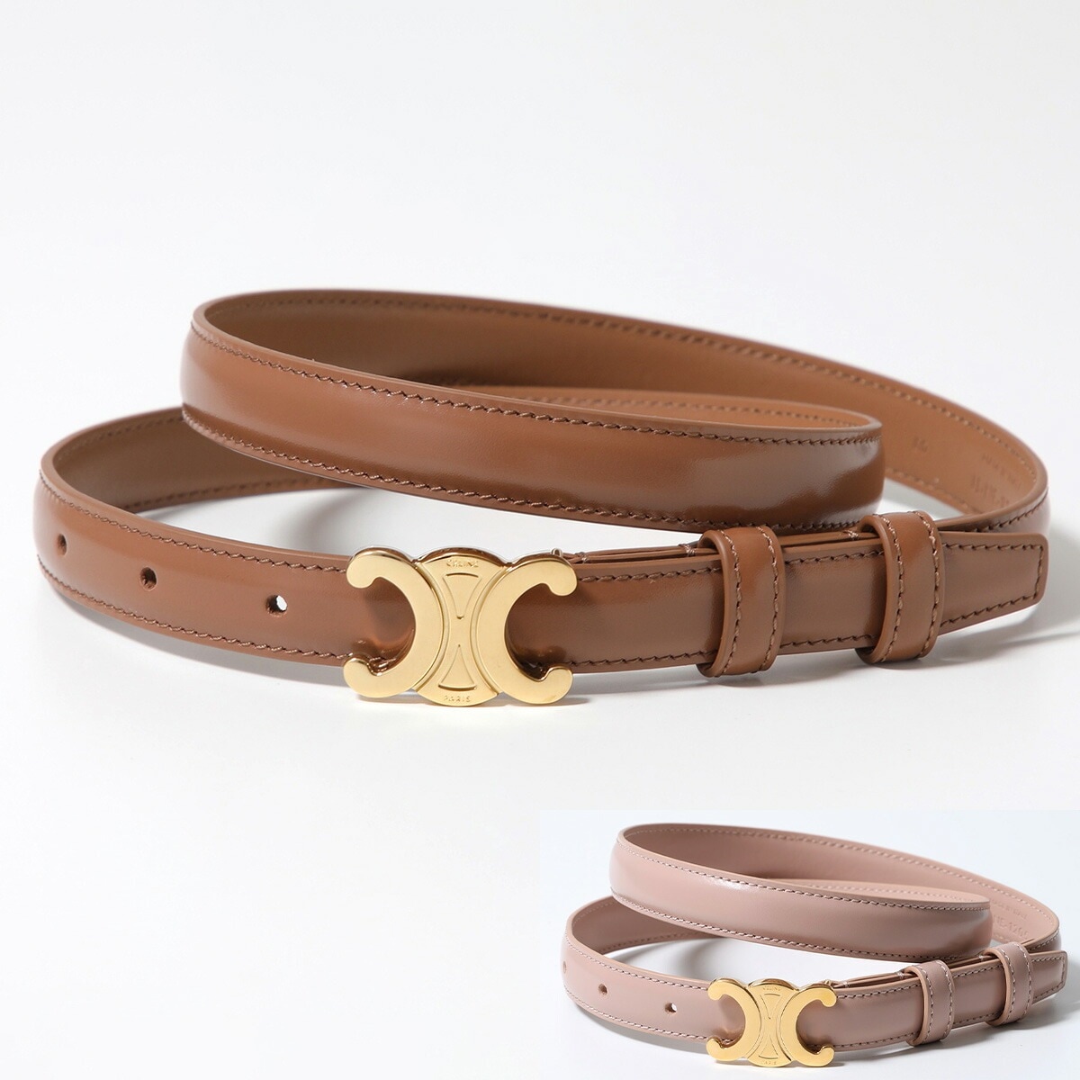 CELINE セリーヌ ベルト Triompheトリオンフ 45AX63A01.38NO 45AX63A01.18BU 45AX63A01.03PH レディース スモール 18MM メタルロゴ カラー