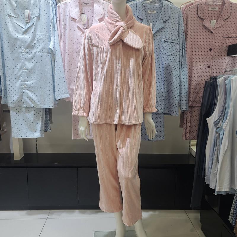 高級極細糸ジャカード無地パジャマVPA4585W_BP 13,948円