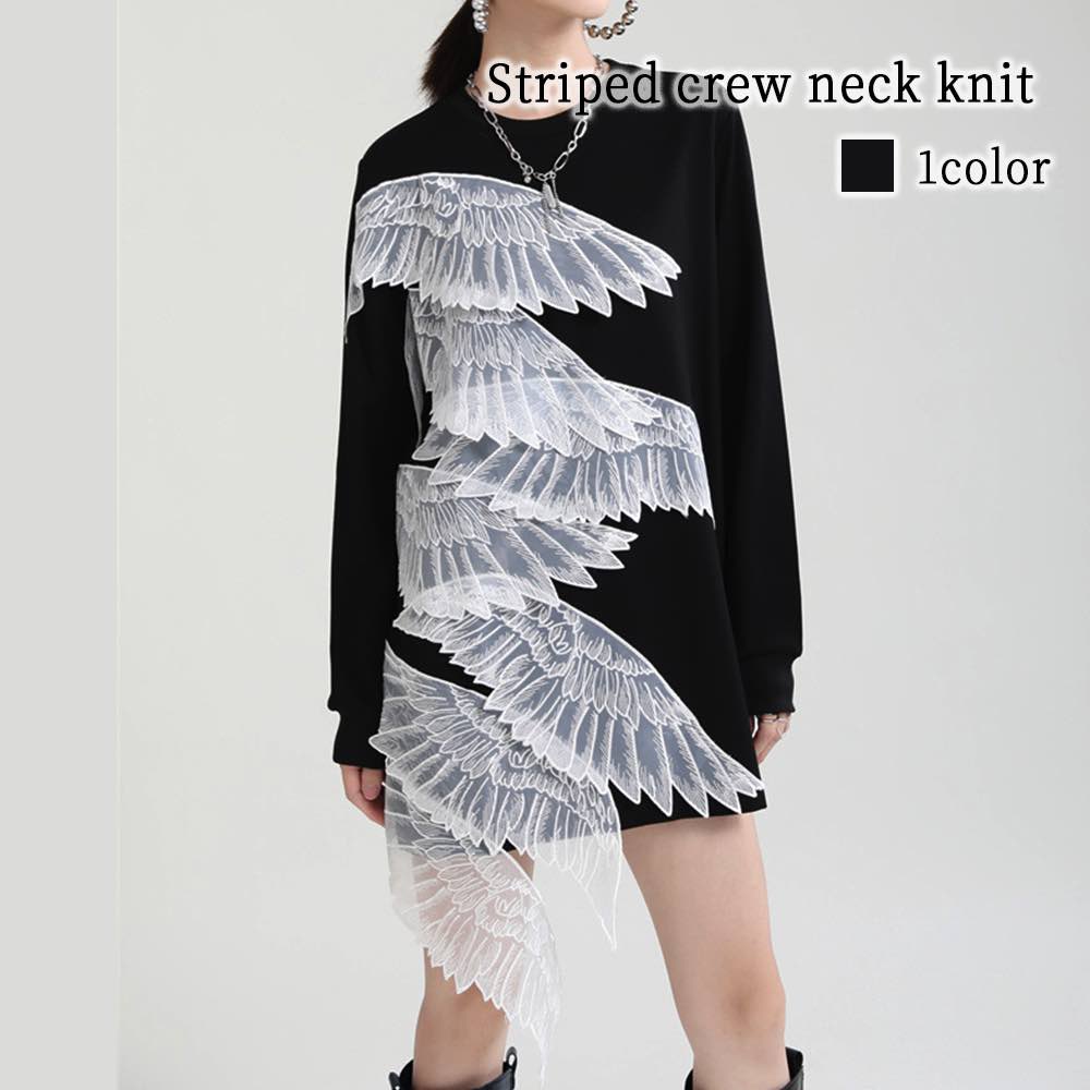 Tシャツ レディース ウィングデザインミニワンピース ゆったり ブランド 春 キャンバー コーデ 綿 ブラック ブラウス 40代 カットソー カジュアル ロング かわいい トレーナー 冬 厚手 人気