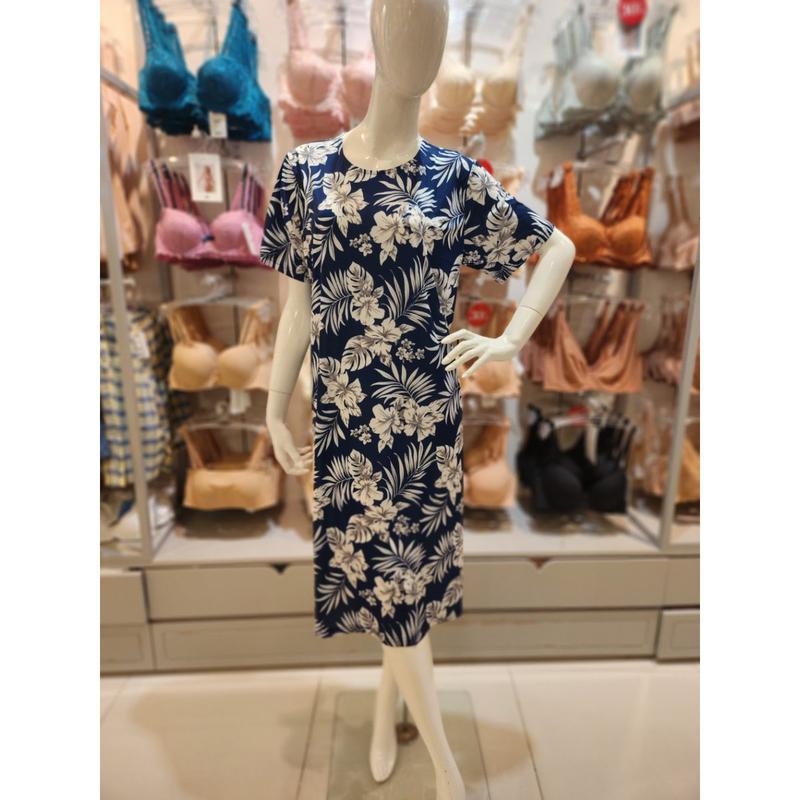 [釜山店] ポリスパンフラワープリント女性ワンピースホームウェアGW7012B