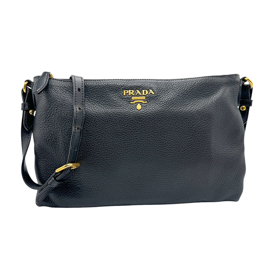 プラダ PRADA ショルダーバッグ レザー ブラック レディース z2315