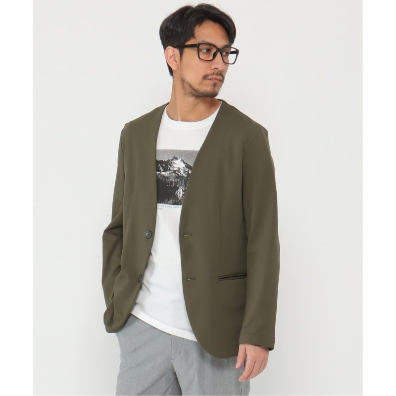 ストレッチイージーケアノーカラージャケット