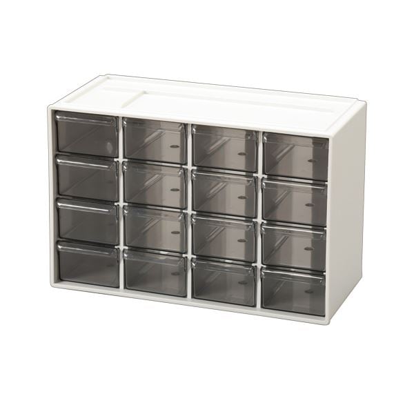 （まとめ） アイリスオーヤマ小物キャビネット 引出し16個 ライトグレー KC-30R 1台 (×3セット)