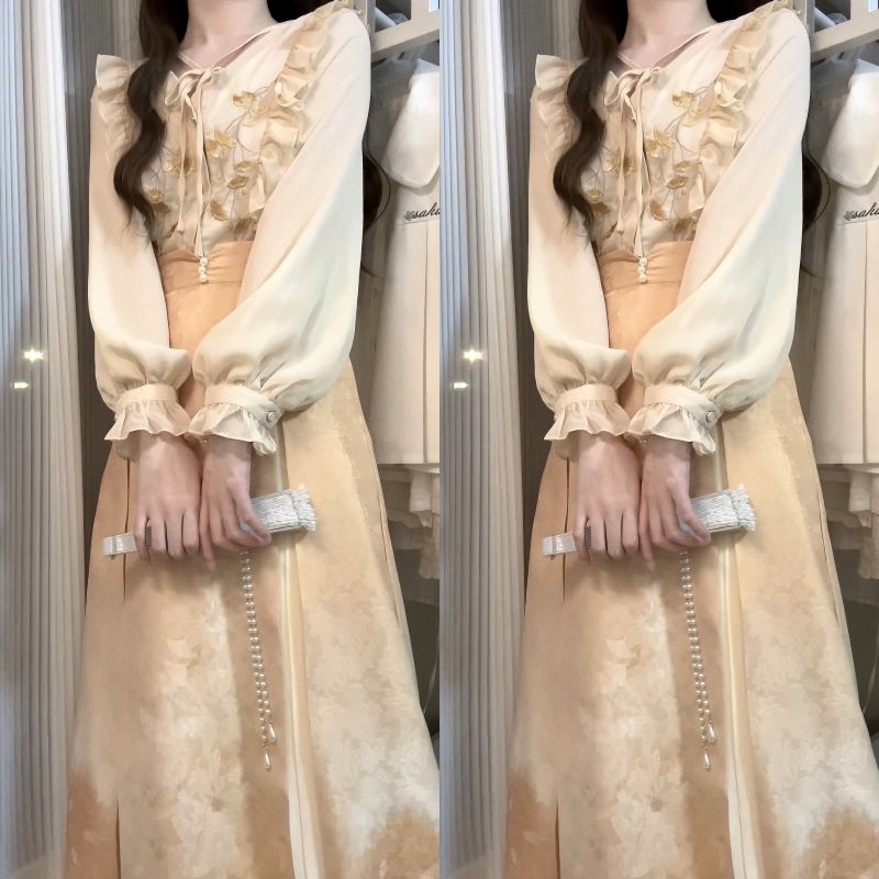 正規品デザイン秋意濃cos要素新韓国長袖上着半スカートコートセット