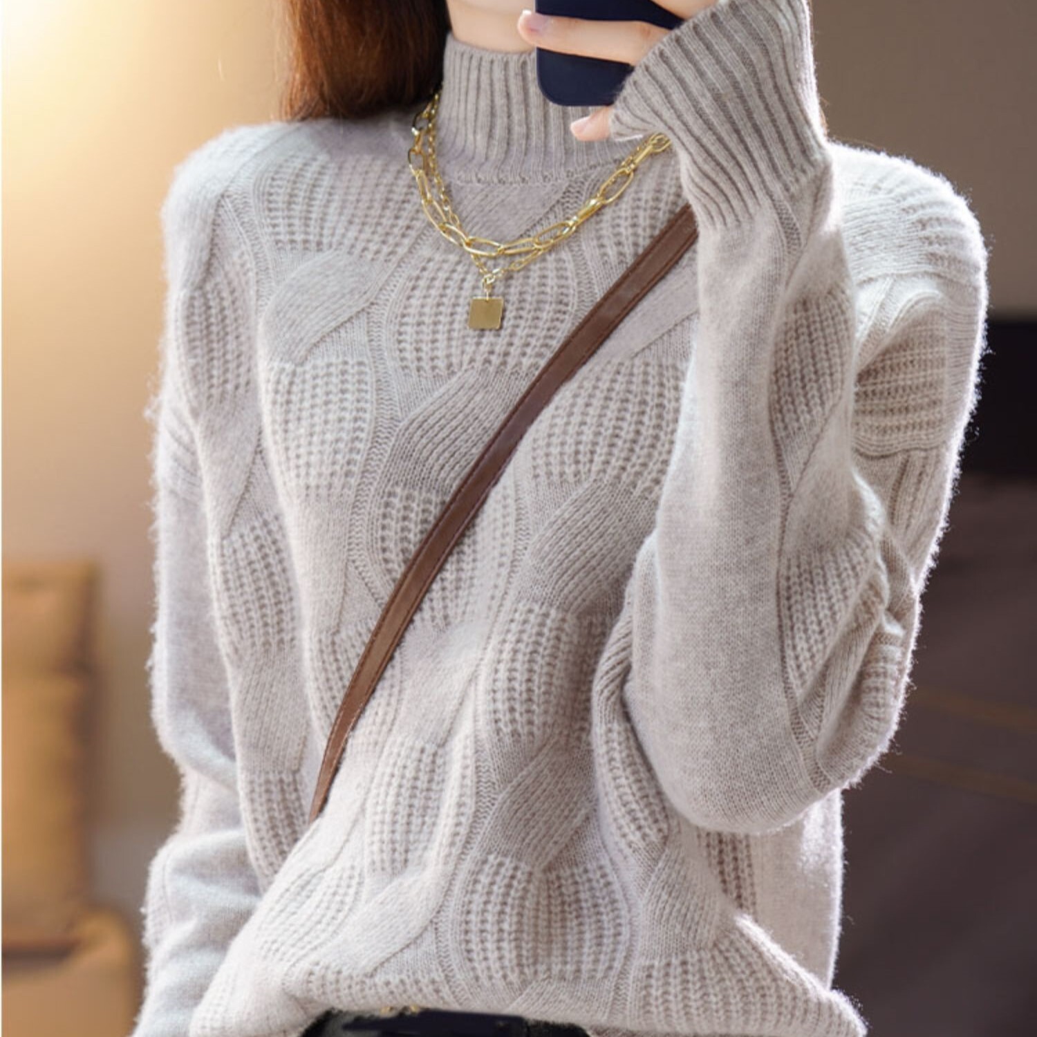 トップス ブラウス カットソー ニットソー セーター カーディガン 袖あり 長袖 ハイネック タートルネック ふわふわ リブ リブニット ニット 大人可愛い きれいめ シンプル 大人 上品 おしゃれ