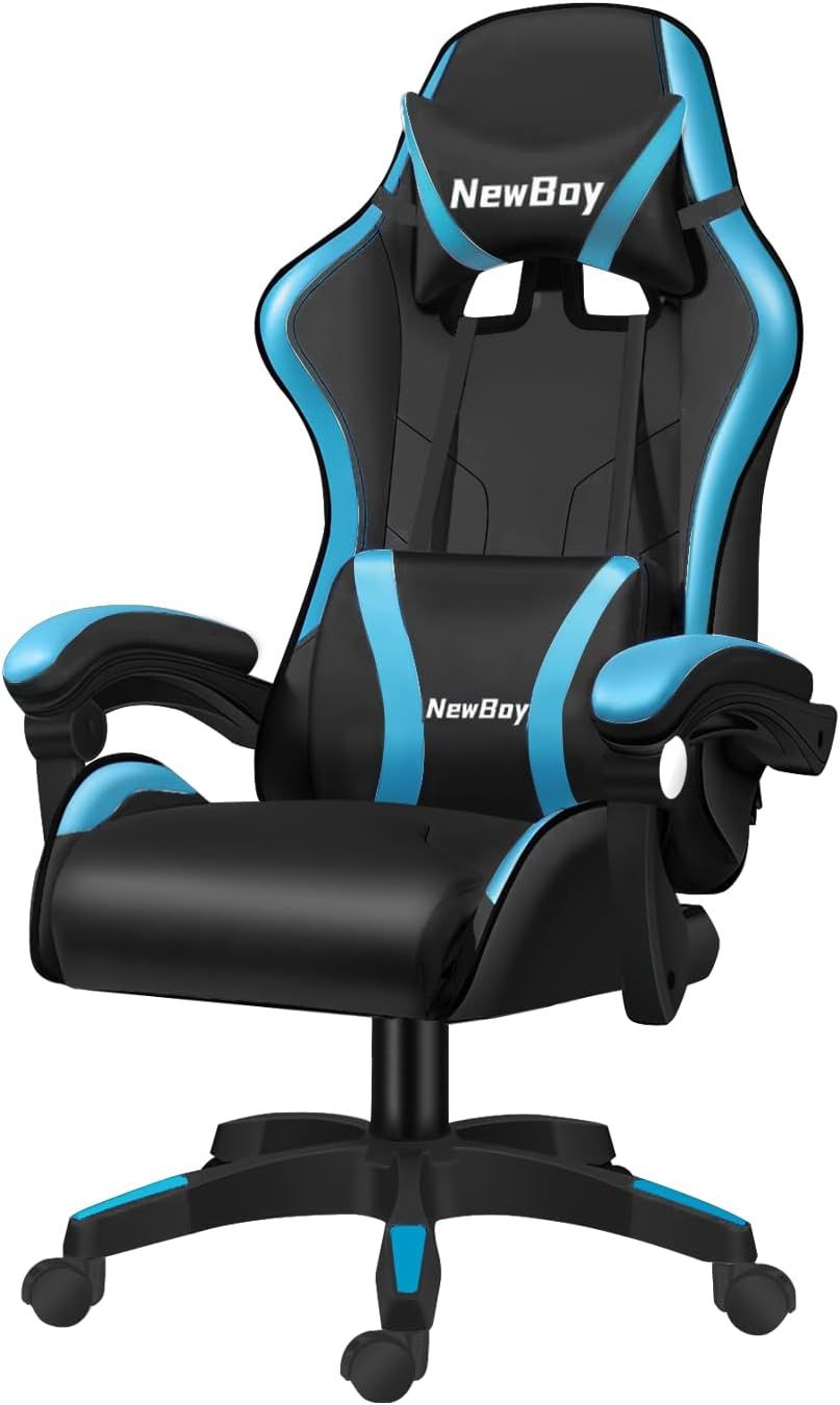 ゲーミングチェア pcチェア 椅子 デスクチェア ゲーム用チェア リクライニング パソコンチェア ハイバック ヘッドレスト ランバーサポート ひじ掛け付き 高さ調整機能 PUレザー (スポーツカー 黒 7,835円