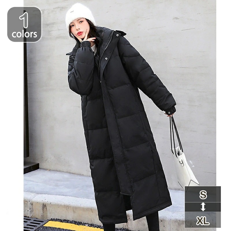 クーポン ダウンコート レディース フード付き ダウンジャケット 中綿コート 冬 アウター ジャケット 冬服 コート ロング コート 着痩せ 無地 厚手 冬服 防寒着 おしゃれ 女性用 防風 防水 防