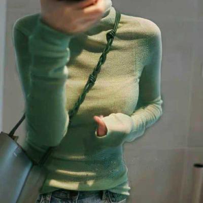 ファッション 服 オシャレ カワイイ シンプル 大カワイイ サイズ 婦服 セーター タートルネック 薄手 フィット ウール ニット 秋