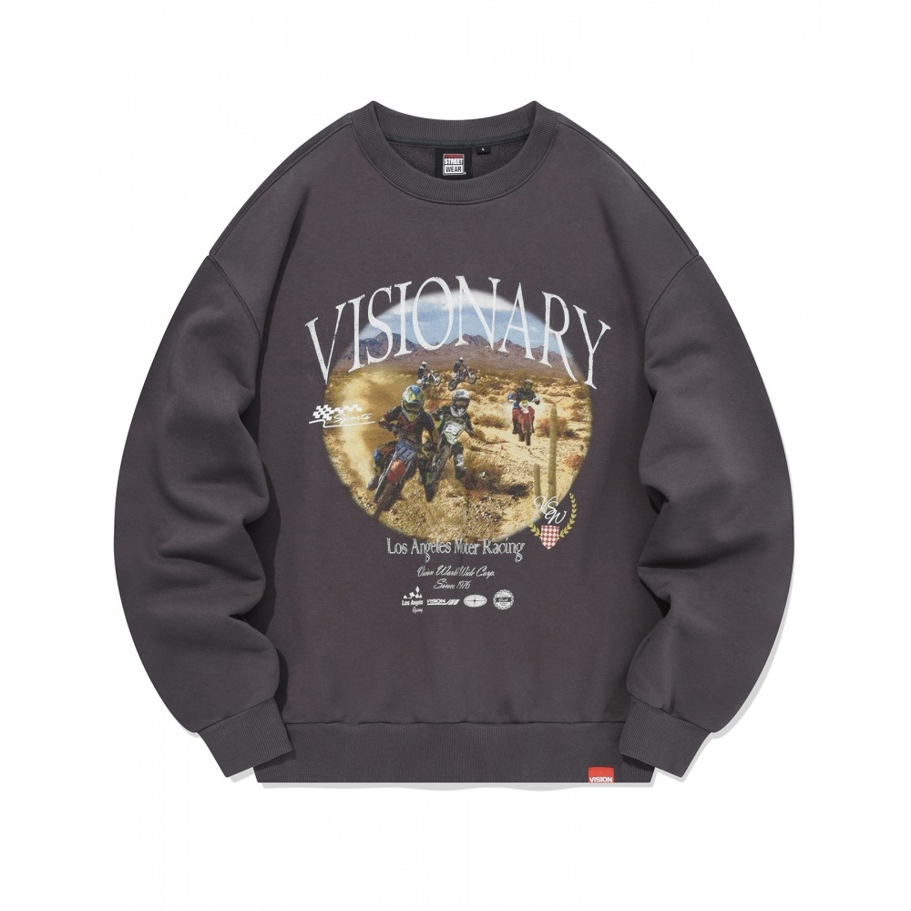 VISION ストリートウェア VSW モータースポーツクルーネックオニックスブラック