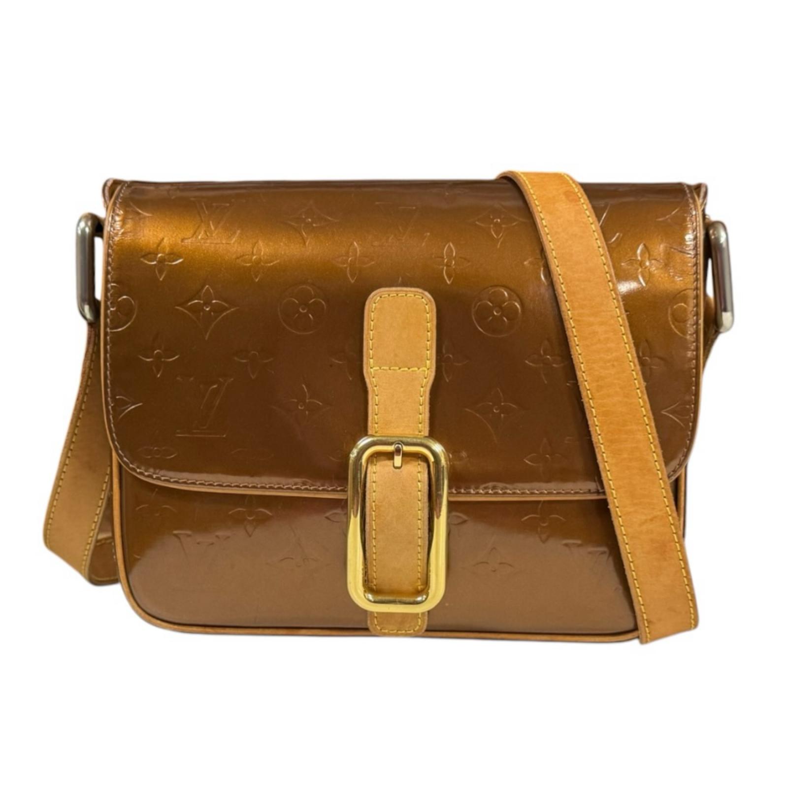 ルイヴィトン クリスティGM ヴェルニ ショルダーバッグ モノグラムヴェルニ M91107 ブラウン LOUIS VUITTON 中古