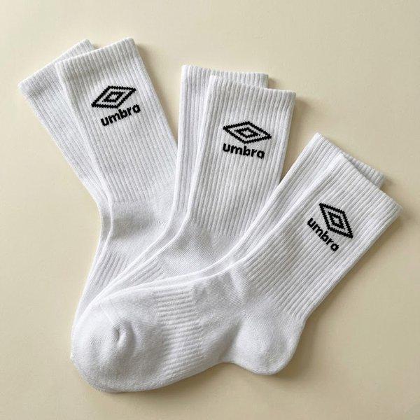 エッセンシャルクッション 3PACK クルーソックス UR123CSC11WHT