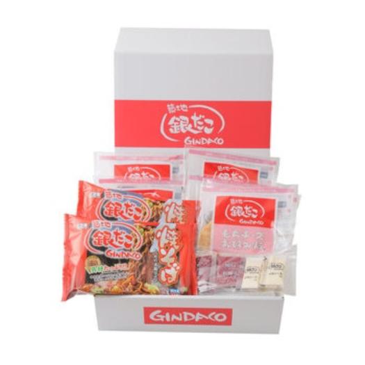 [倉庫管理]【冷凍】築地銀だこ　お好み焼き もちチーズ　6枚焼きそば 2パック セット