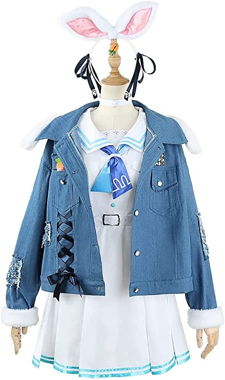 衣装+髪飾り+専用ネット +ウィッグ+ 靴 バーチャルYouTuber VTuber ホロライブ 兎田ぺこら コスプレ衣装