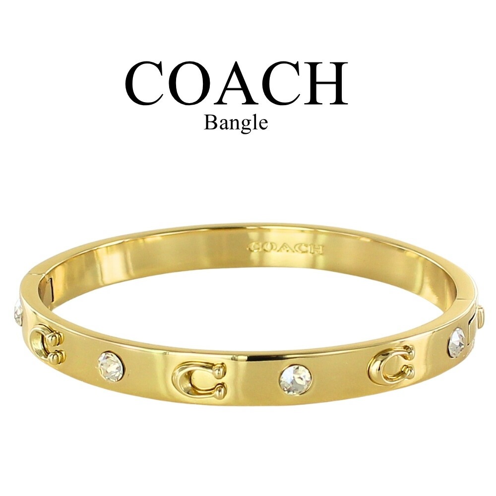 コーチ バングル レディース ゴールド Cロゴ クリスタル メタル ブレスレット COACH ブランド アクセサリー 上品 おしゃれ 彼女 女性 ギフト 誕生日 記念日 クリスマス プレゼント ランキ