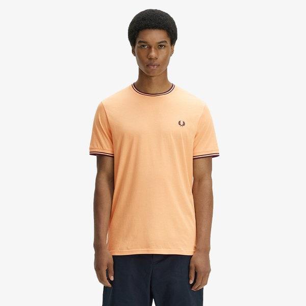 [Sharp] ツインチップTシャツ - ピーチ/フレンチネイビー AFPM2611588-82B