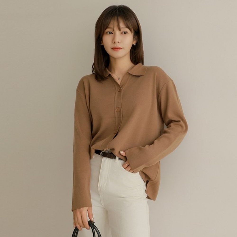 [エリシア] バノンカーラ V ボクシーカーディガン