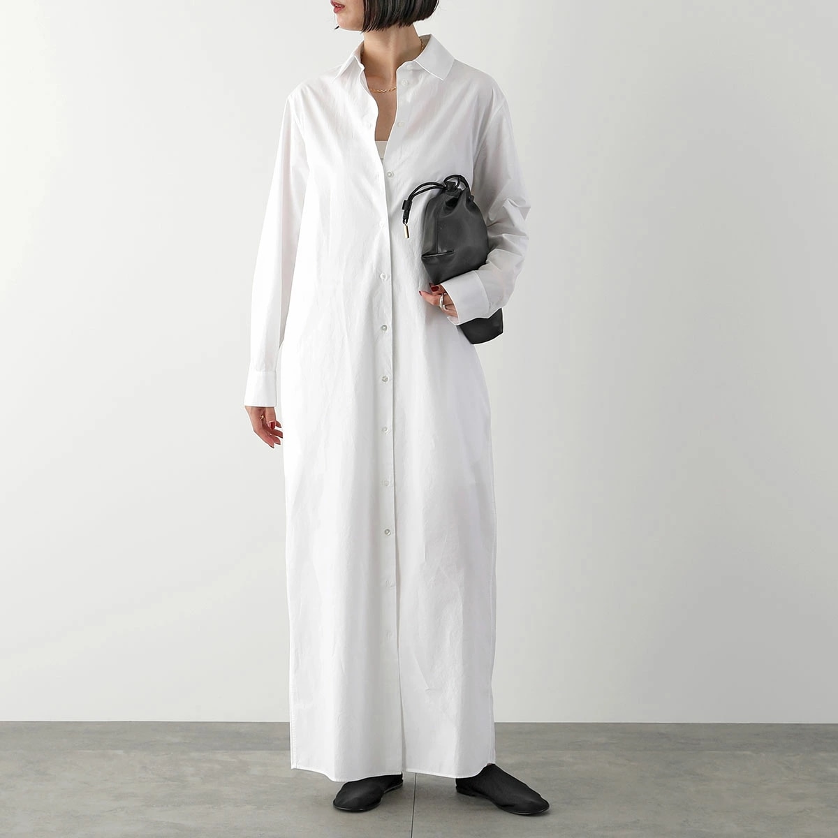 THE ROW ザ・ロウ シャツワンピース IZUMI DRESS イズミ 7884 W2517 レディース フルレングス シャツドレス コットンポプリン ウォッシュド加工 長袖 OWH