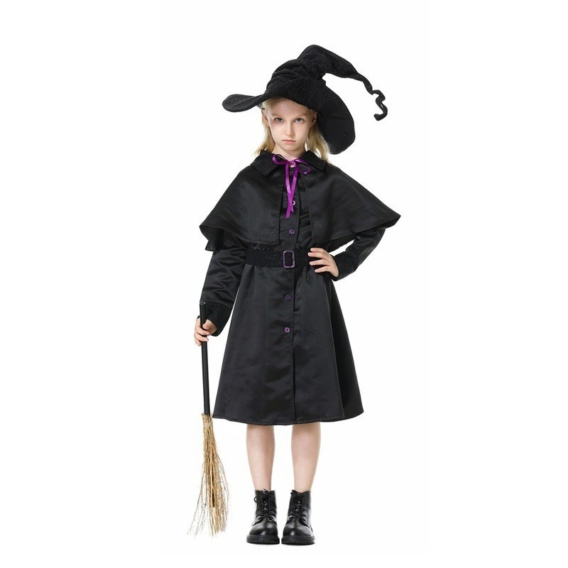 【1点ご購入 で10点プレゼントいたします】子供のハロウィンコスプレ魔法使いのコスプレコスプレコスプレ黒ワンピースセット