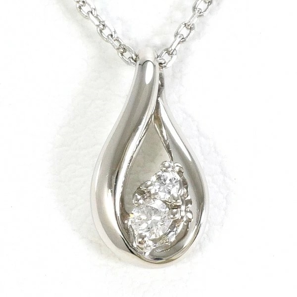 4℃ PT850 ネックレス ダイヤ 総重量約2.2g 約41cm ジュエリー 中古