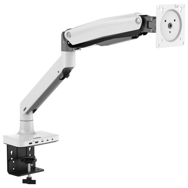 HUANUO HNSS35W ホワイト ガススプリング式モニターアーム 13-34インチサイズモニター対応 シングル画面