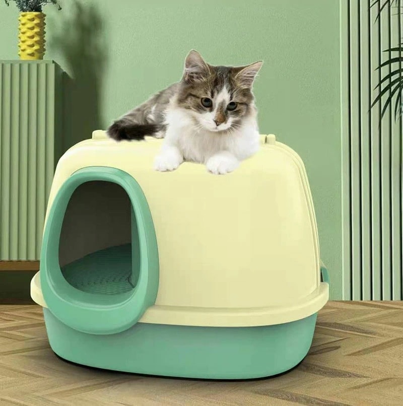 猫 トイレ 57.5*56.4*40cm キャットトイレ 全3カラー 散らかりにくいネコトイレ おしゃれ 本体 フルカバー 猫トイレ トンネルタイプ 隧道 通路式 お掃除簡単 飛び散りにくい 大型猫 5,409円