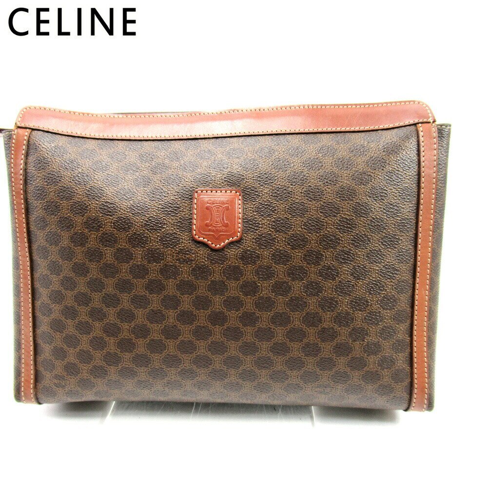 クラッチバッグ セカンドバッグ マカダム ブラウン 中古