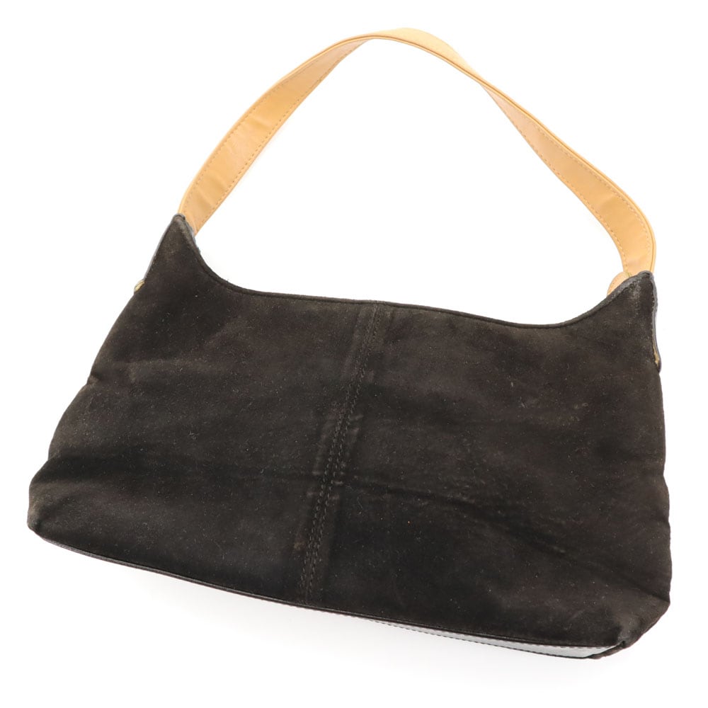 ヴィンセントヴァレンティノ スエード調 ショルダーバッグ ブラック VINCENZO VALENTINO レディース