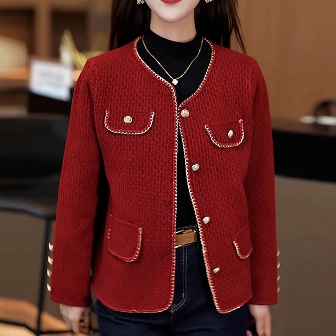 アウター コート ショート丈コート 長袖 ラウンドネック 前開き ボタン ポケット かわいい 大人可愛い きれいめ シンプル 上品 おしゃれ かっこいい カジュアル こなれ感 個性的 主役級 存在感