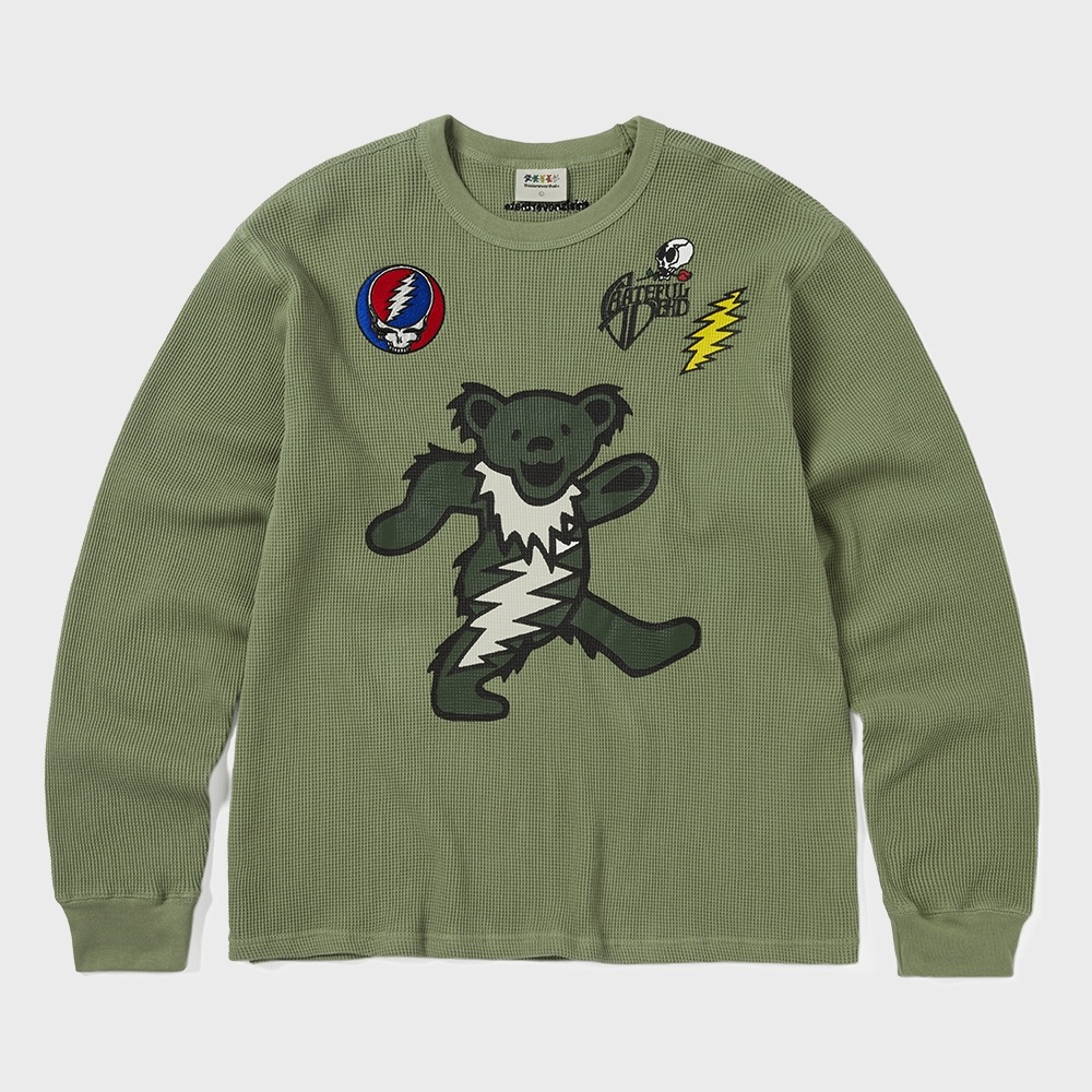 ディス・イズ・ネヴァー・ザット GD ピースベアーズワッフル L/S トップライトグリーン